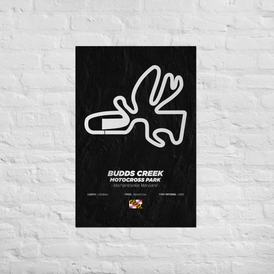 Budds Creek Motocross Park Track Map Poster