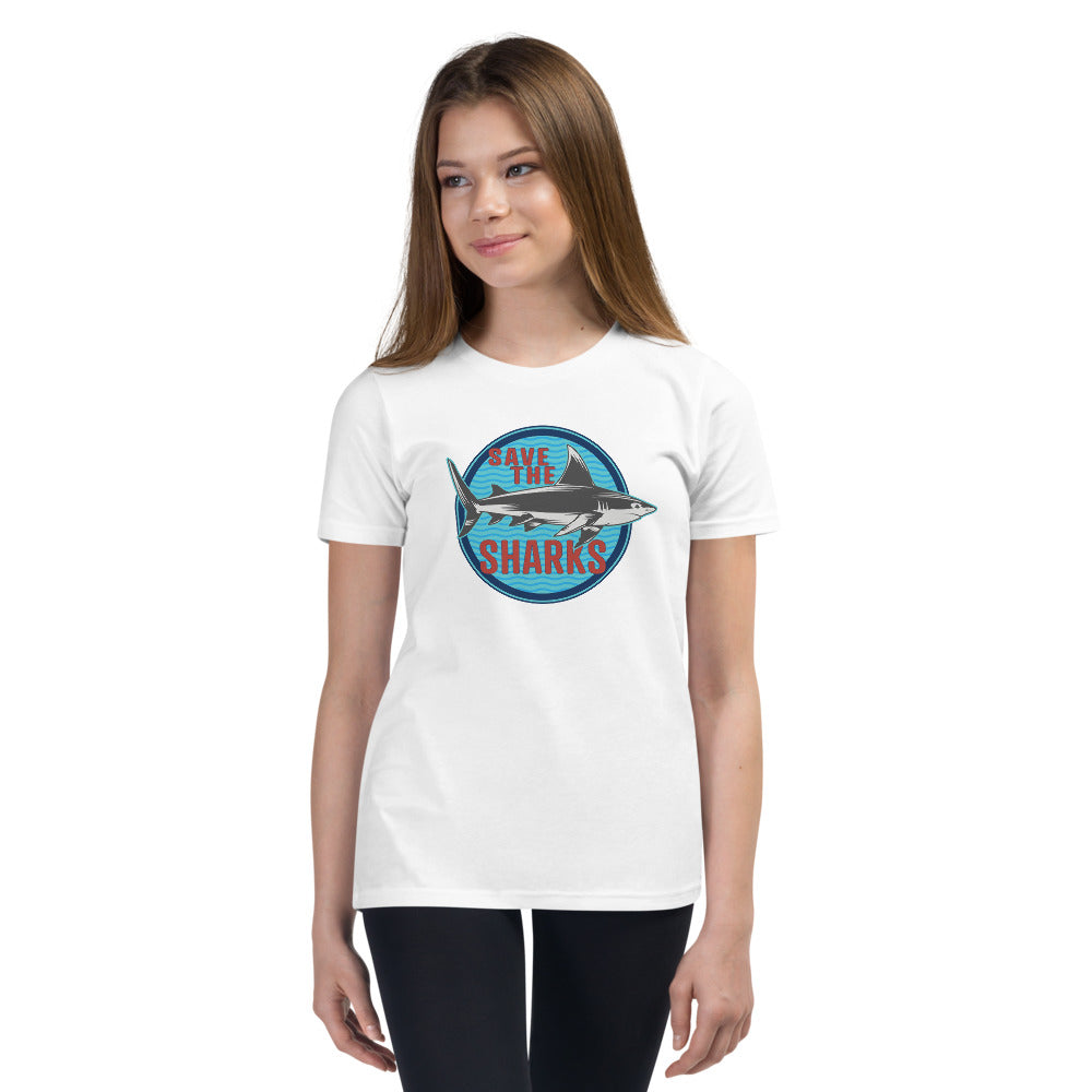 Ethos Save The Sharks Round Logo Girl Youth Tee