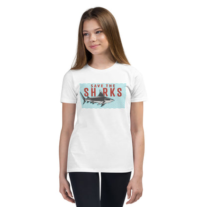 Save The Sharks Wave Girl Youth Tee